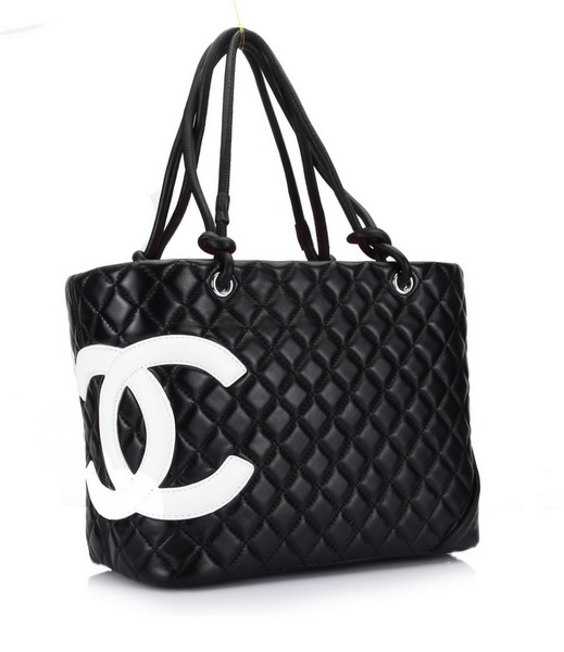 7A Discount Chanel Cambon Large Shoulder Bags 25169 Black-White